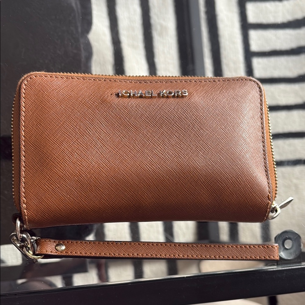 Michael Kors Brown Wristlet Wallet